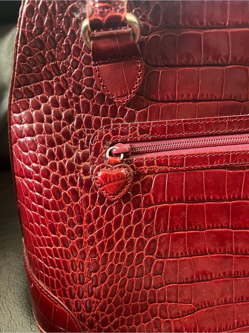 Brighton Red Leather Women’s Handbag - Classic Top-Handle Tote